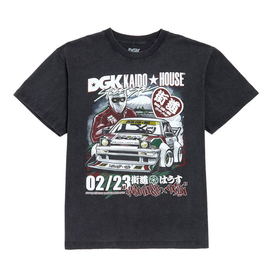 DGK x Kaido House Raceway Tee Vintage Black (Boxy Fit)