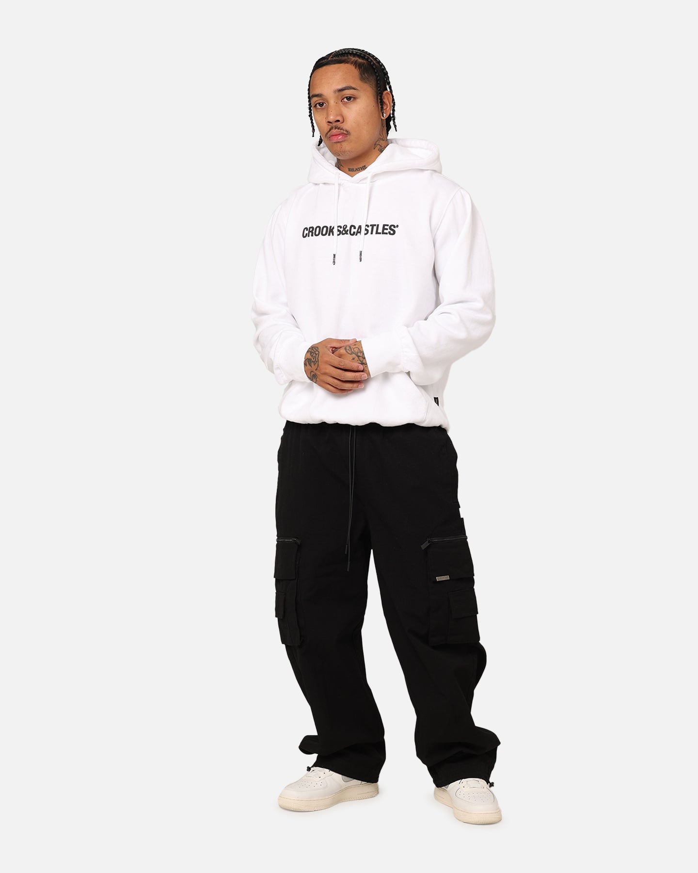Crooks & Castles Deep Kern Hoodie White