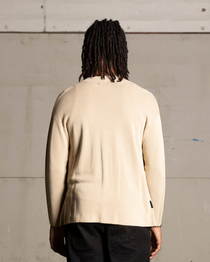 Saint Morta Knitted Long Sleeve Button Up Shirt Tan