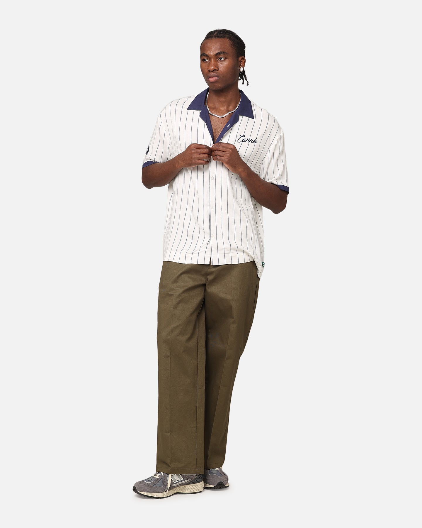 Carre Base Short Sleeve Button Up Shirt Off White