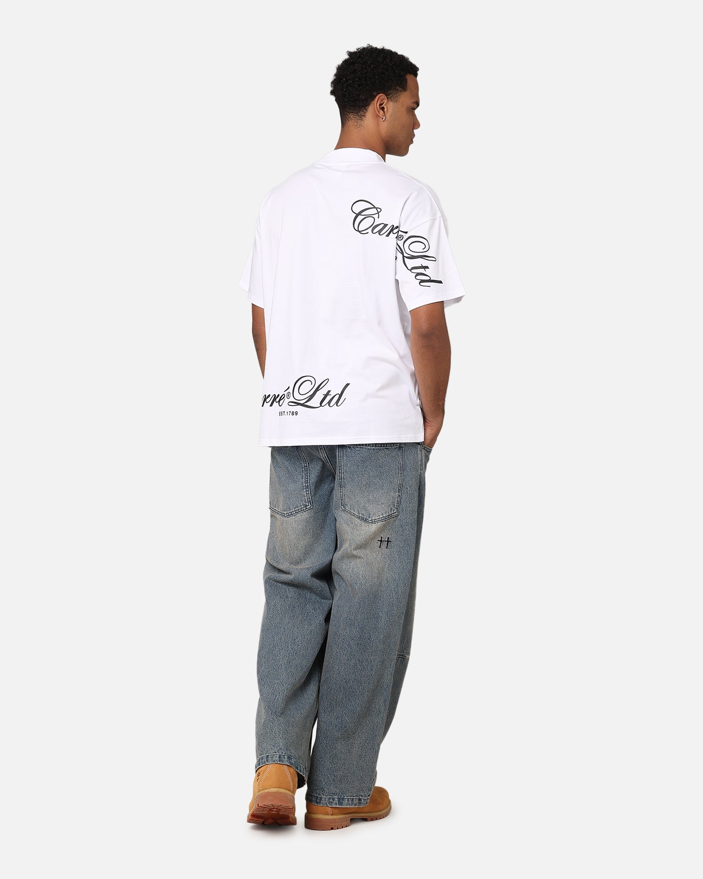 Carre Side Script Oversized T-Shirt White