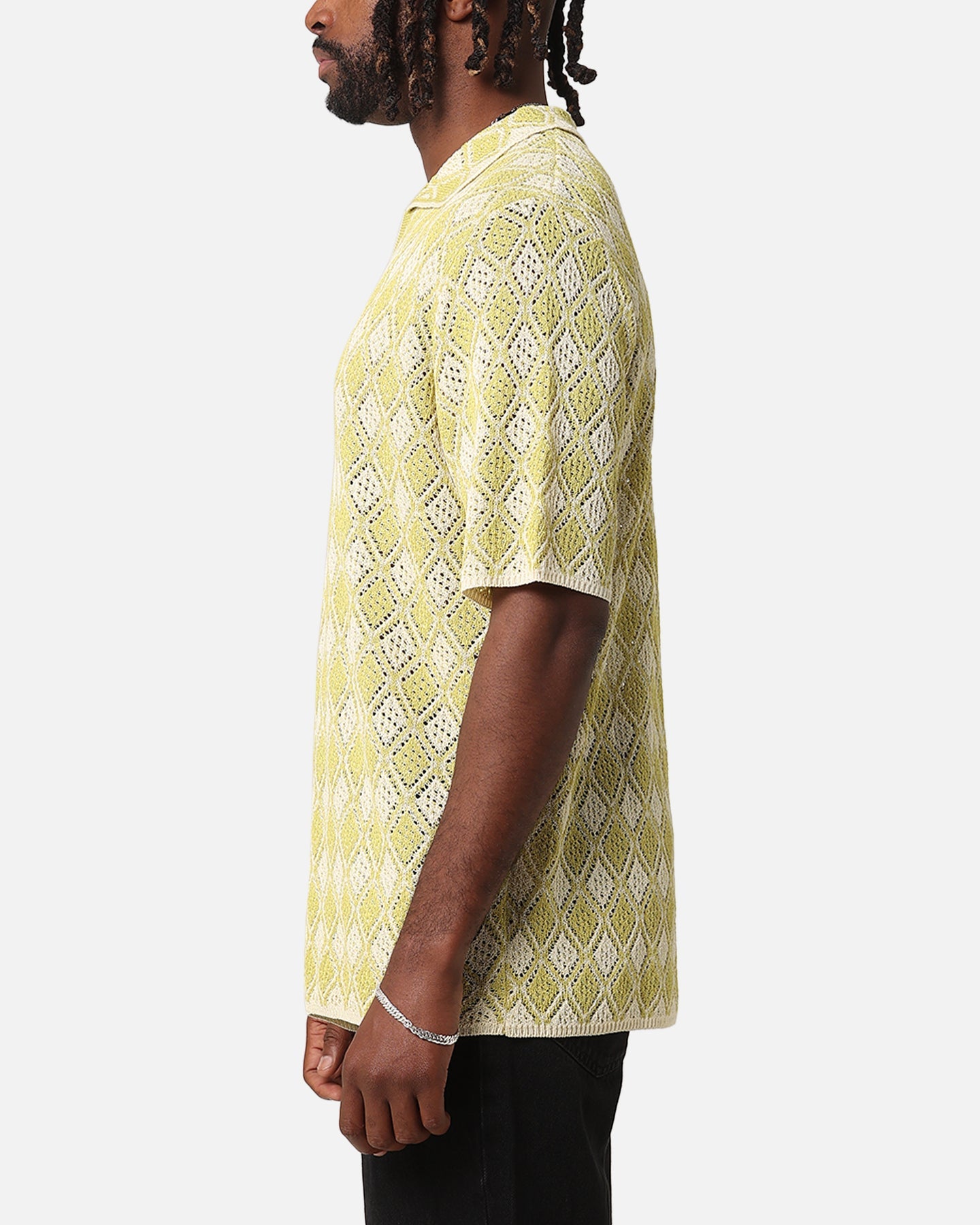XXIII Diamonds Crochet Polo Shirt Lime