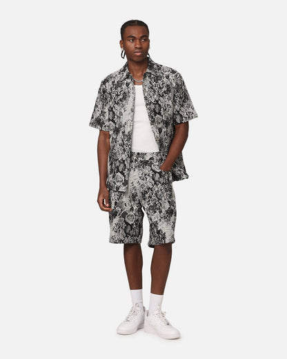 XXIII Denim Jacquard Button Up Shirt Black Denim