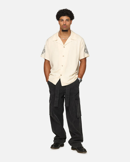 XXIII Fleur Linen Button Up Shirt Off White
