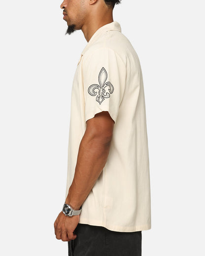 XXIII Fleur Linen Button Up Shirt Off White