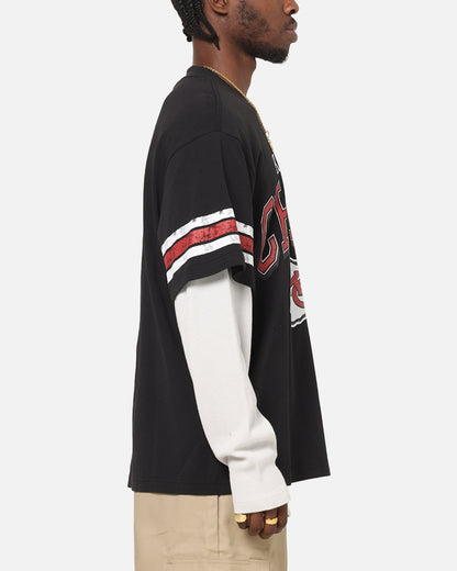 Mitchell & Ness Kansas City Chiefs Waffle Mock Layer Long Sleeve T-Shirt Black