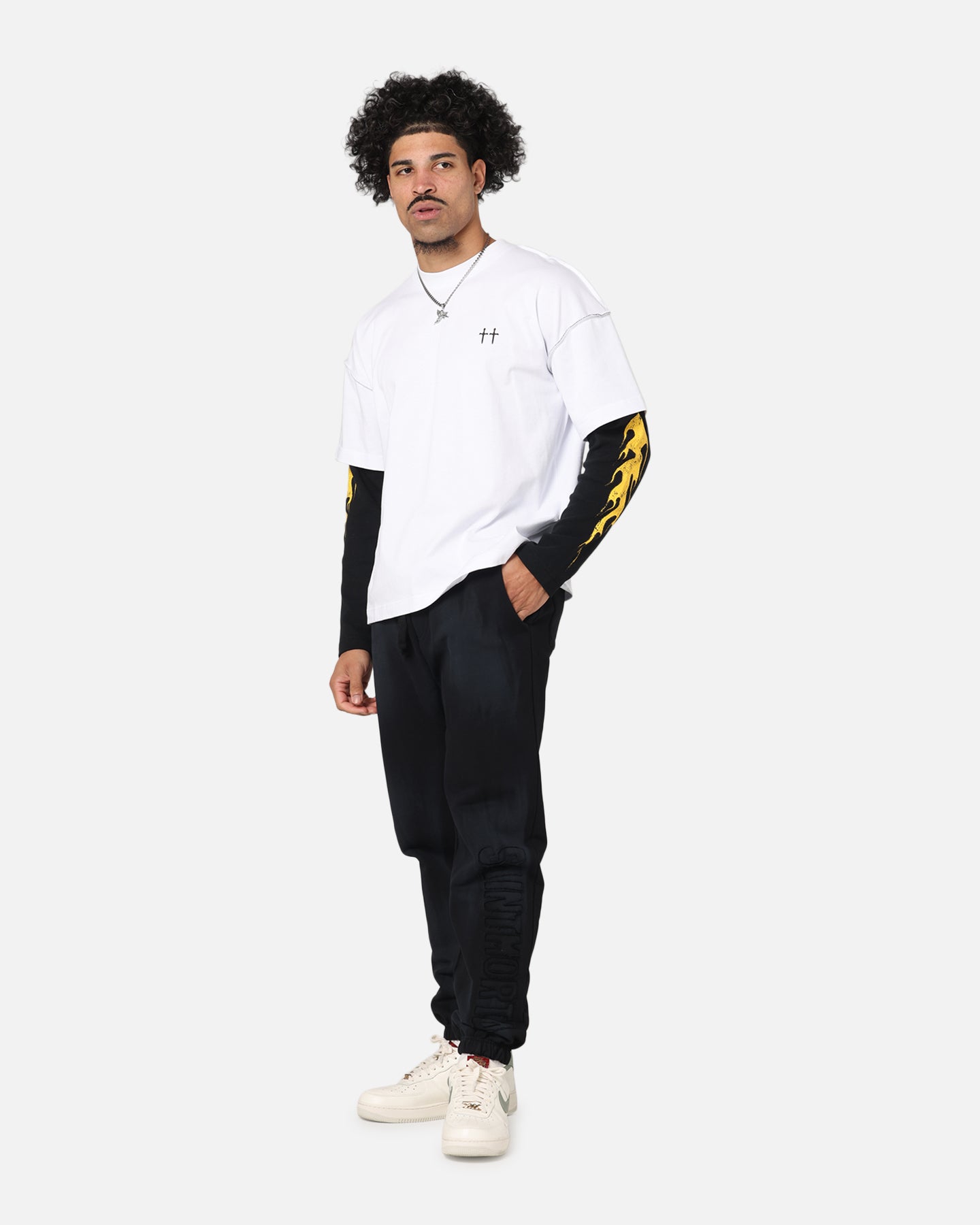 Saint Morta La Flame Long Sleeve T-Shirt White/Black
