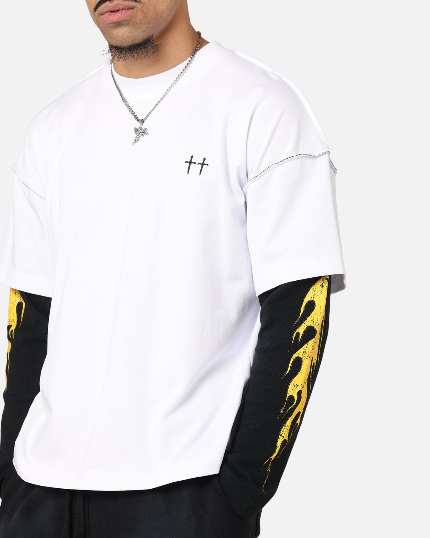 Saint Morta La Flame Long Sleeve T-Shirt White/Black