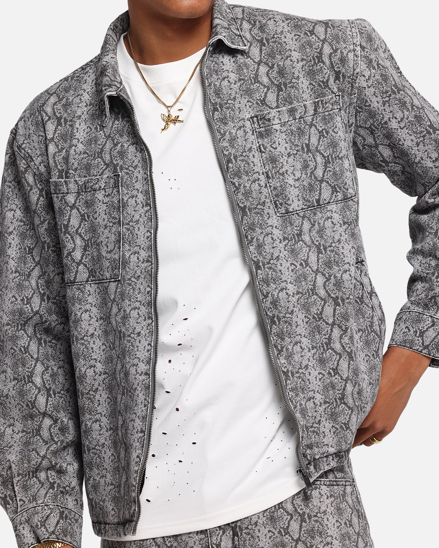 XXIII Snake Skin Jacket Black Snake Print