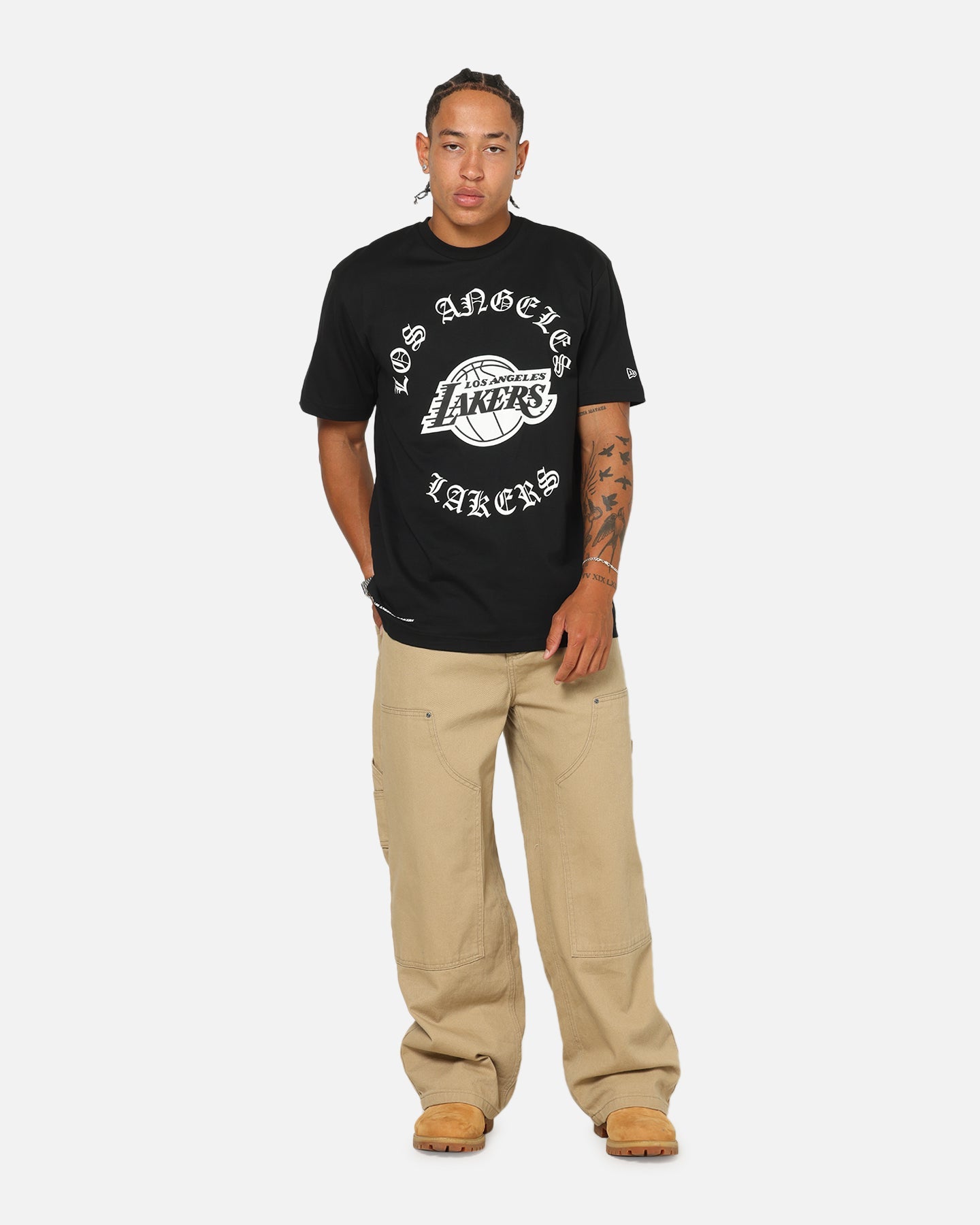 New Era Los Angeles Lakers Gothic Oversized T-Shirt Black