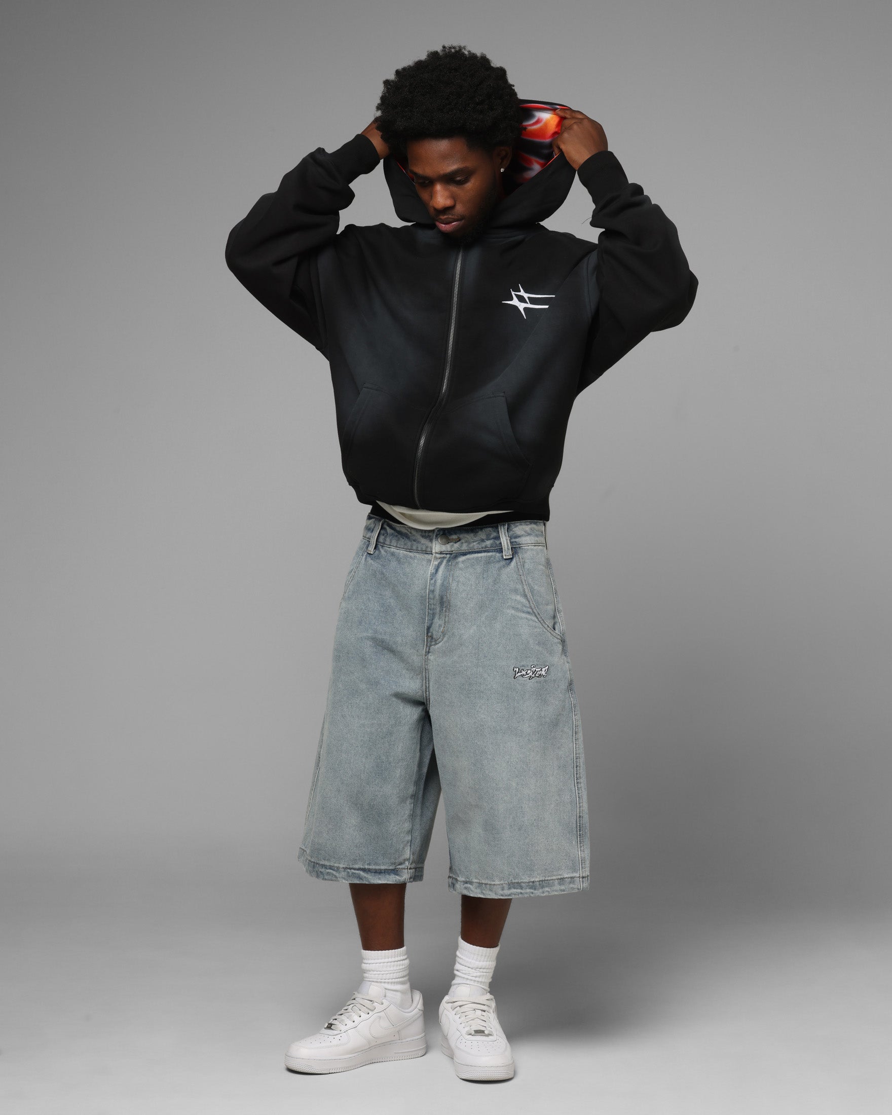 Loiter Inferno Zip Hoodie Black