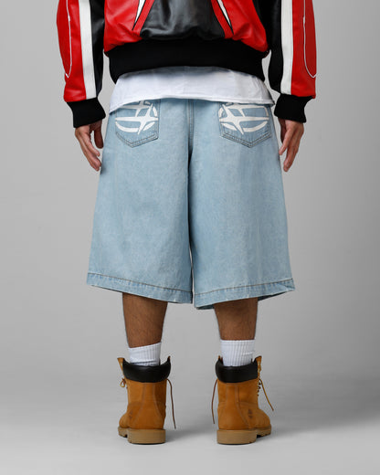 Loiter 3 Quarter Shorts Light Wash