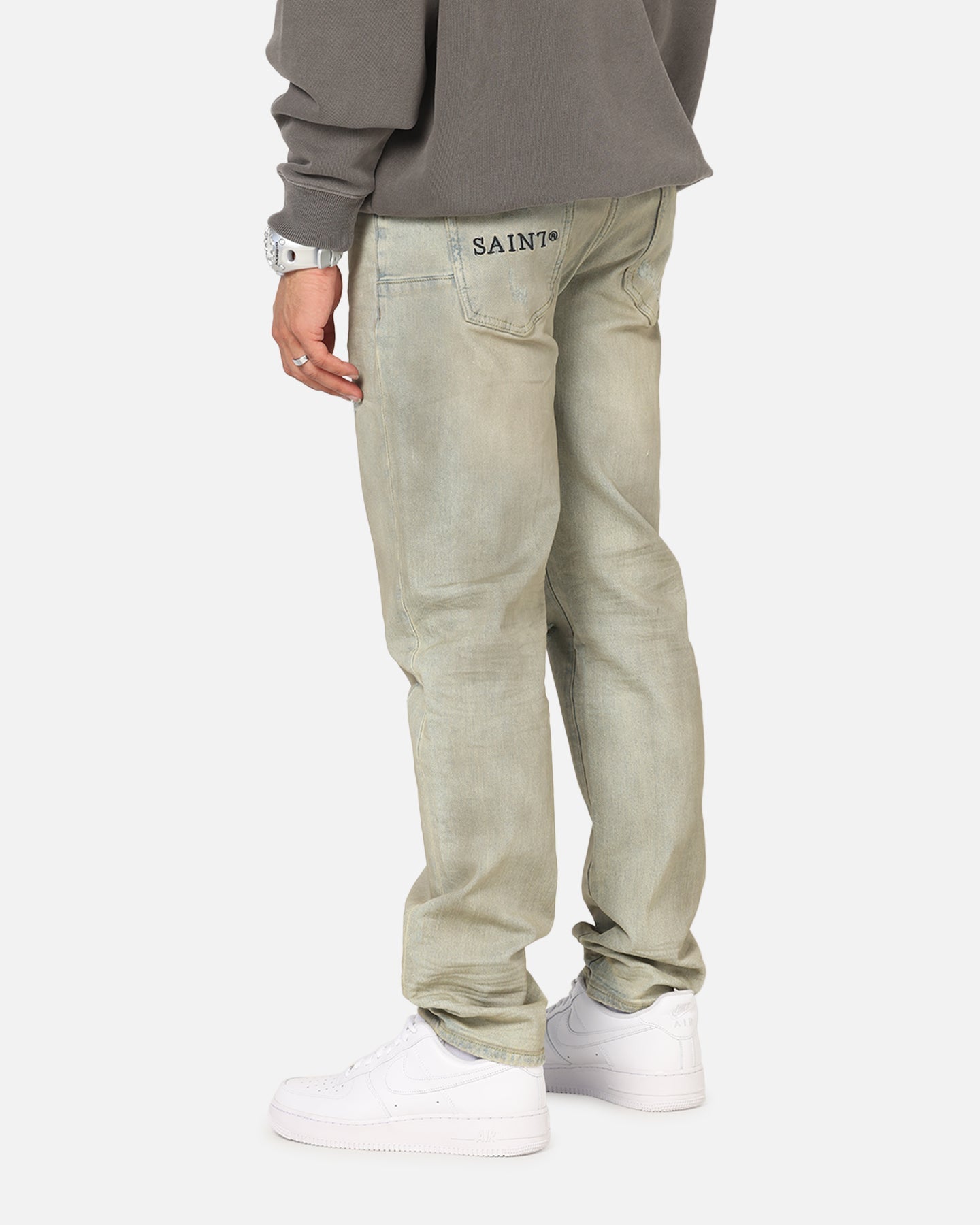 Saint Morta Psykhe Dirty Distressed Jeans Dirty Denim