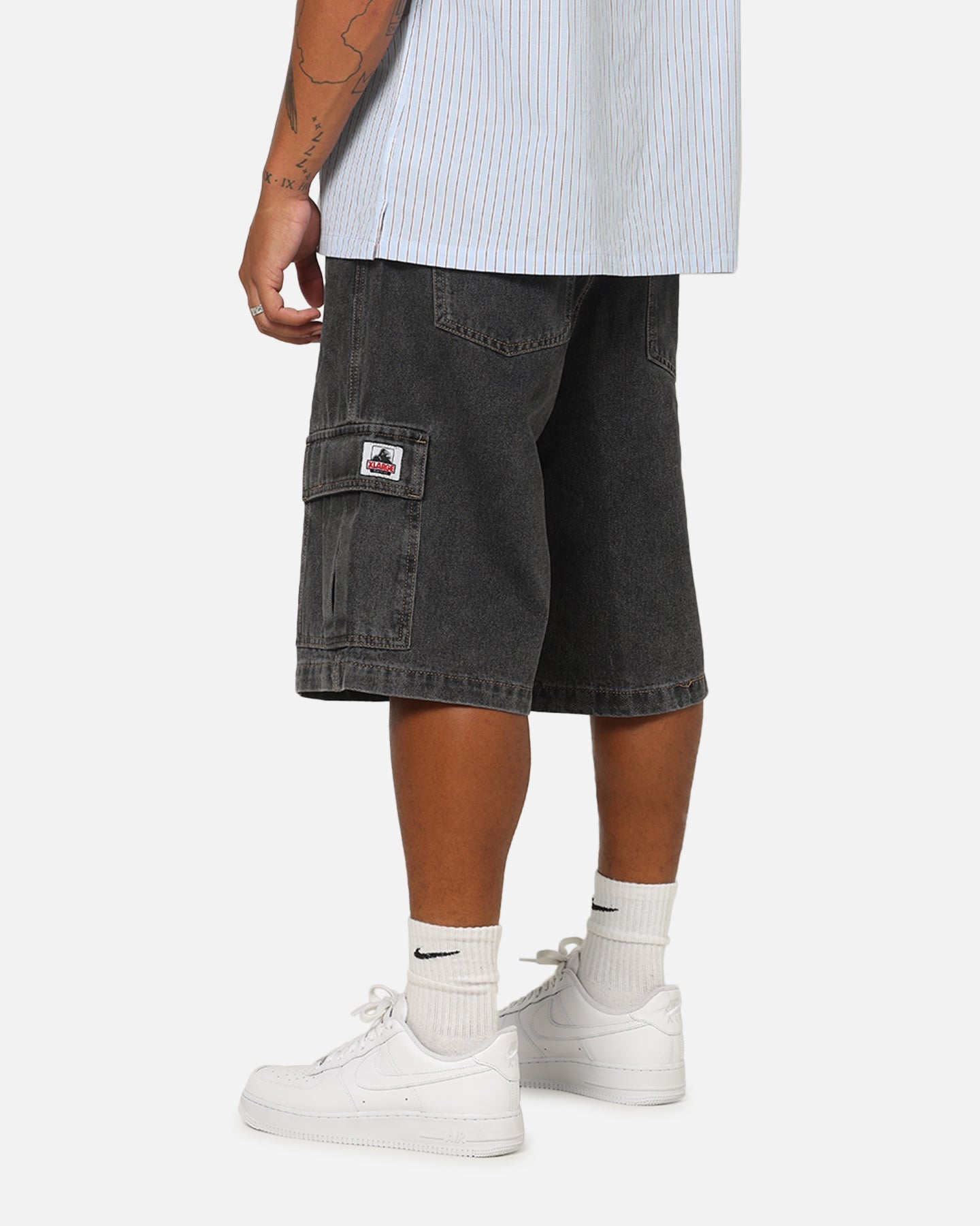 X-Large Baggy Cargo Denim 91 Shorts Washed Black