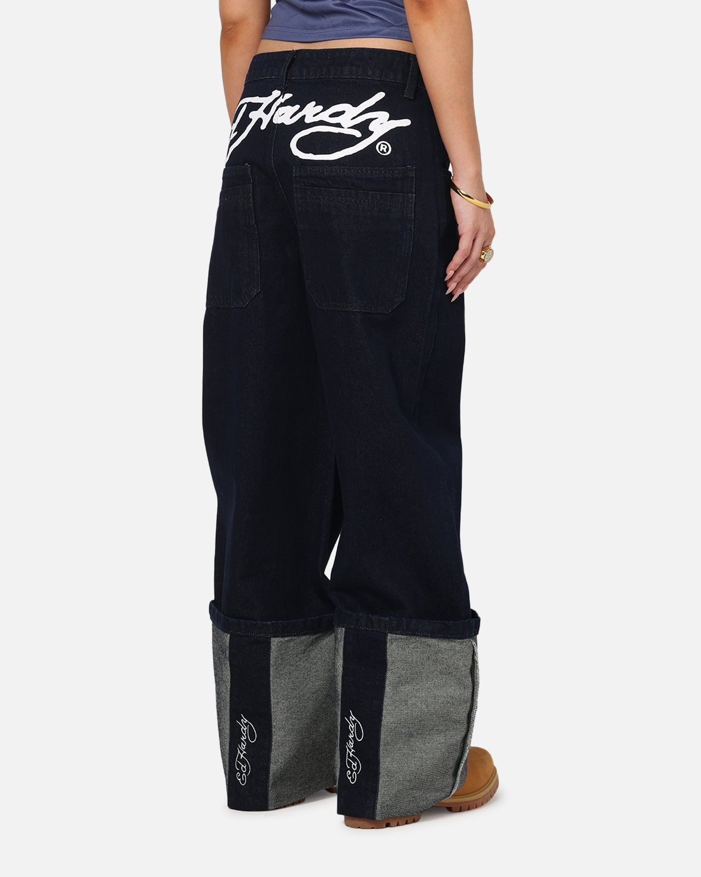 Ed Hardy Women's Cuffed Jeans Indigo