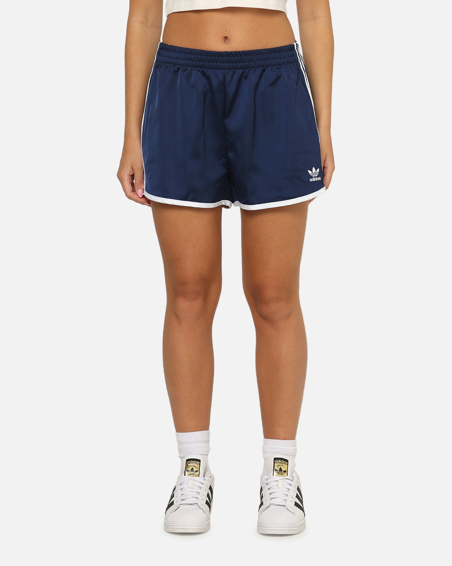 Adidas Women's Adicolor 3-Stripes Sprinter Shorts Indigo/White