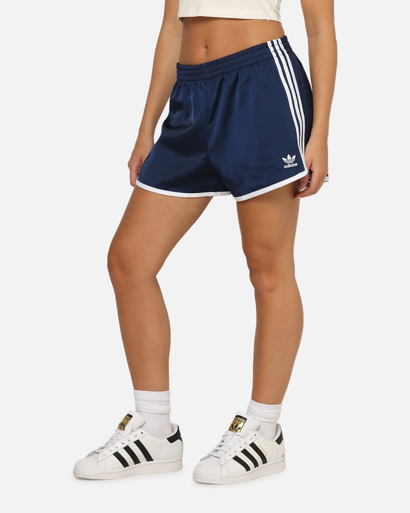 Adidas Women's Adicolor 3-Stripes Sprinter Shorts Indigo/White