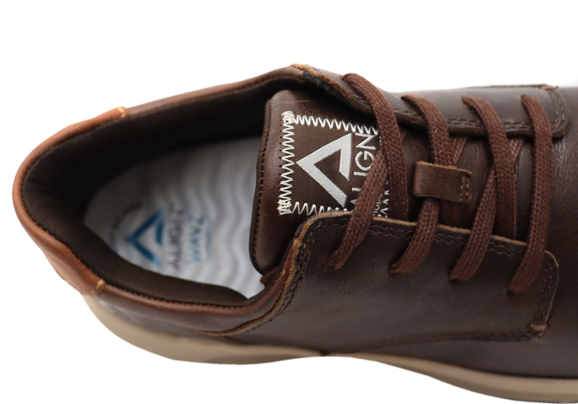 Align Erwin Mens Supportive Leather Wide Fit Comfortable Lace Up Shoes