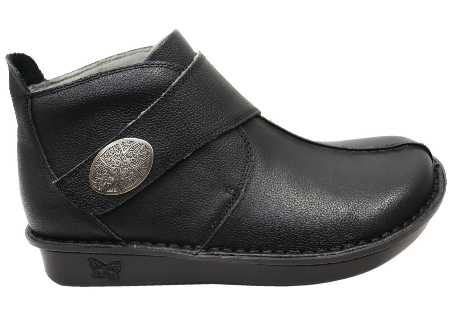 Alegria Caiti Womens Leather Ankle Boots With Adjustable Strap