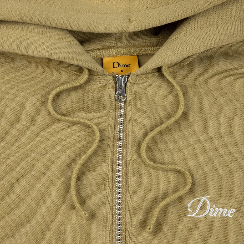 Dime Men Cursive Small Logo Zip-Hoodie Oak