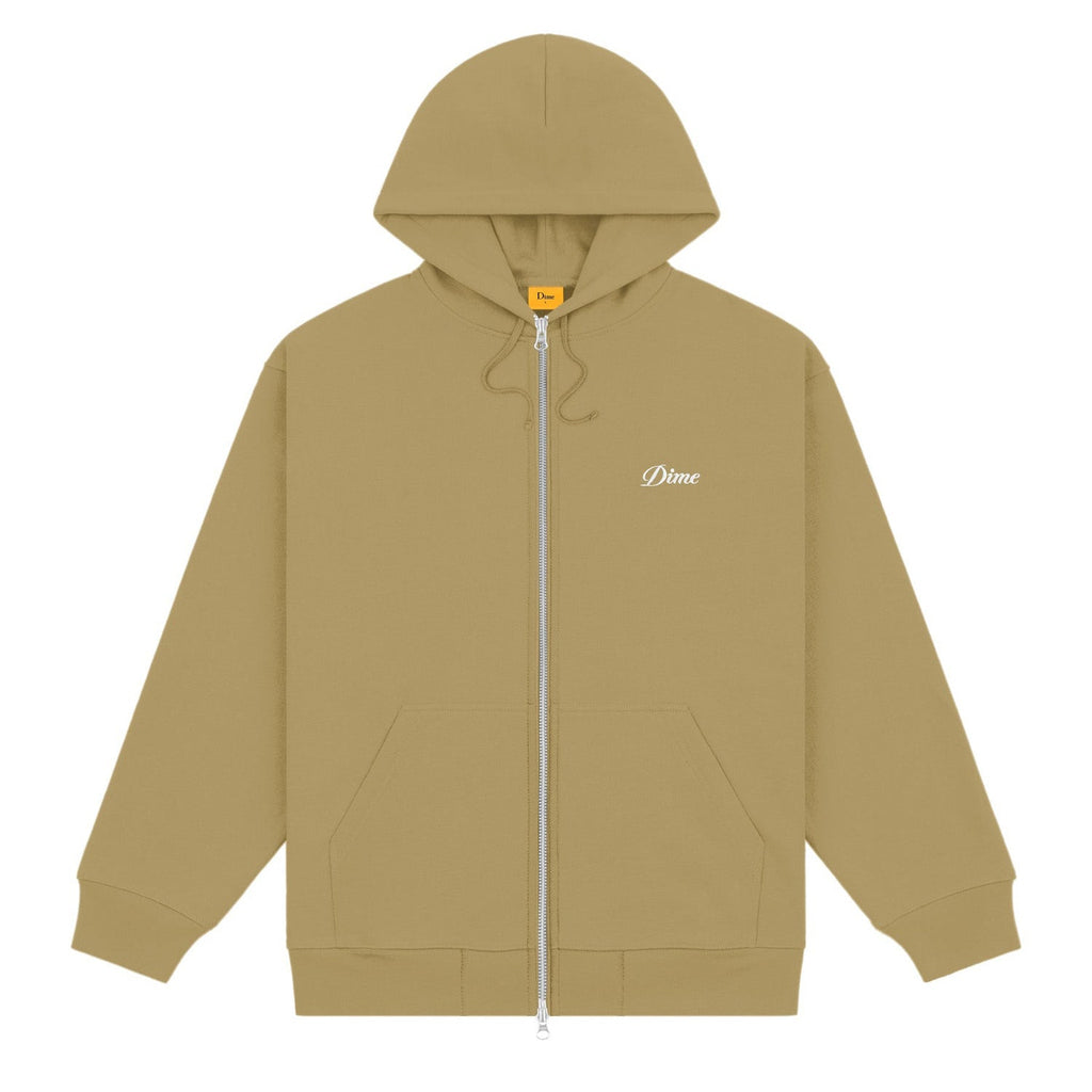 Dime Men Cursive Small Logo Zip-Hoodie Oak